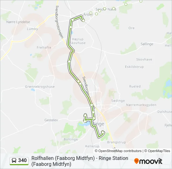 340 Bus Line Map