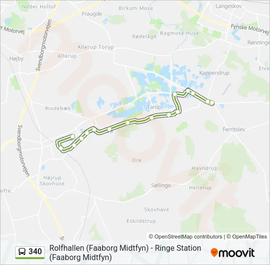 340 Bus Line Map