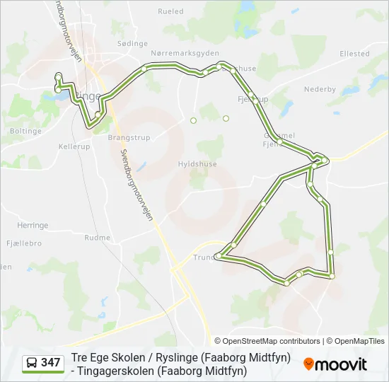 347 Bus Line Map