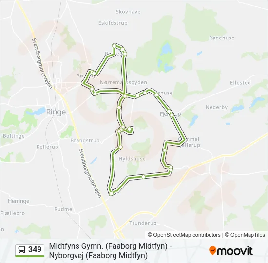 349 Bus Line Map