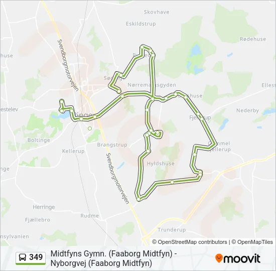 349 Bus Line Map