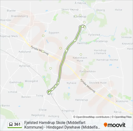 361 Bus Line Map