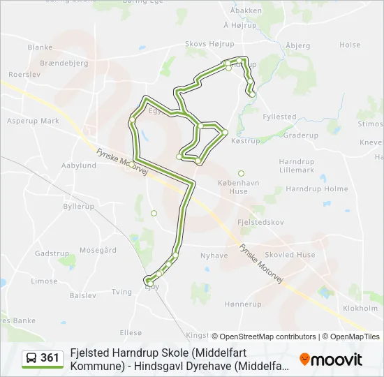 361 Bus Line Map