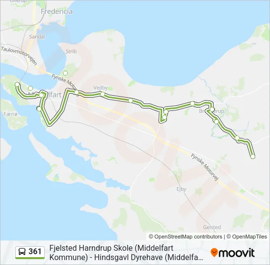361 Bus Line Map