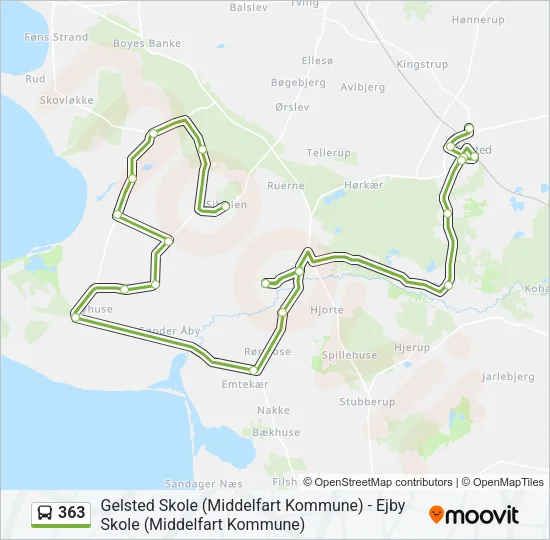 363 Bus Line Map