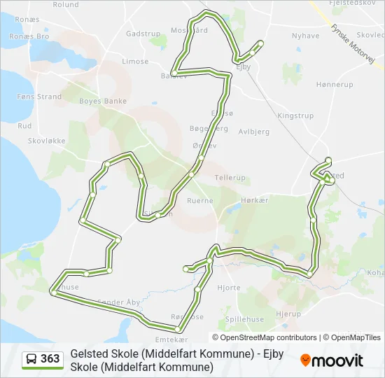 363 Bus Line Map
