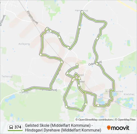 374 Bus Line Map