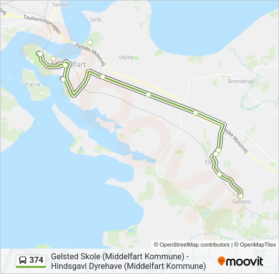 374 Bus Line Map