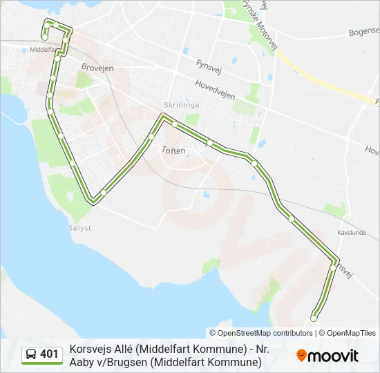 401 Bus Line Map