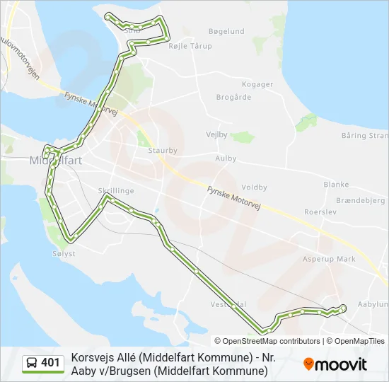 401 Bus Line Map