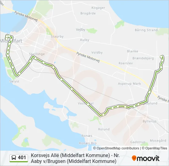 401 Bus Line Map