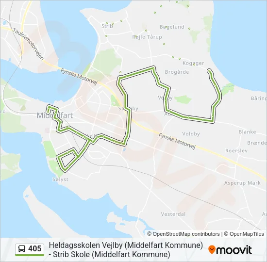 405 Bus Line Map