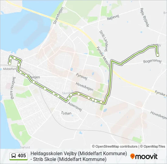 405 Bus Line Map