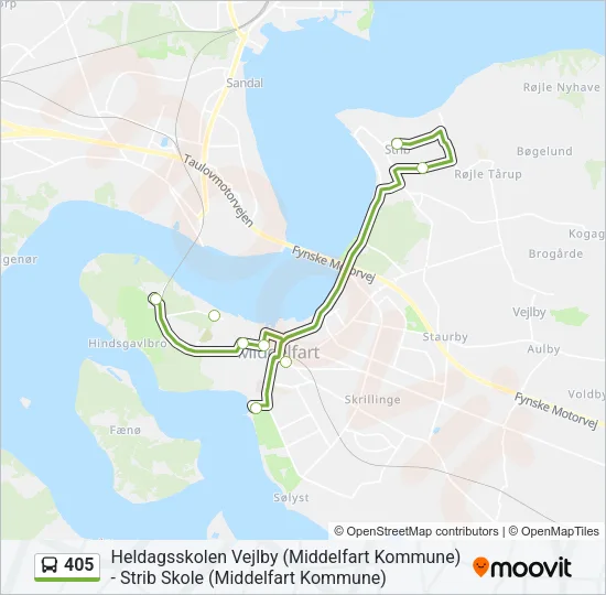 405 Bus Line Map