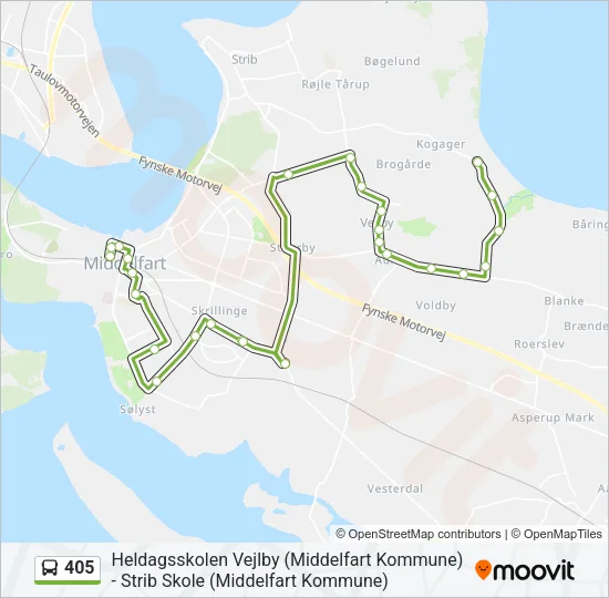 405 Bus Line Map