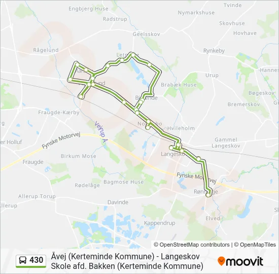 430 bus Linjekort