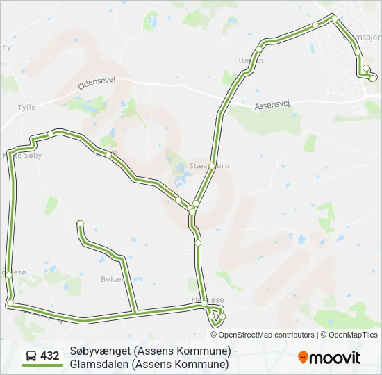 432 Bus Line Map