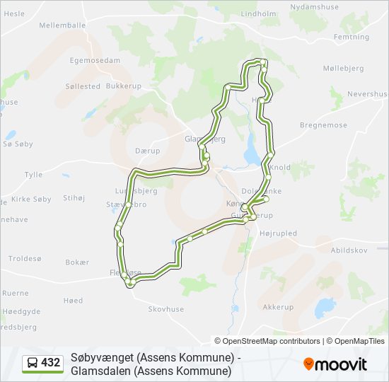 432 bus Line Map