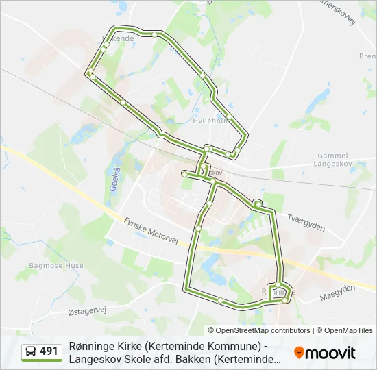 491 Bus Line Map