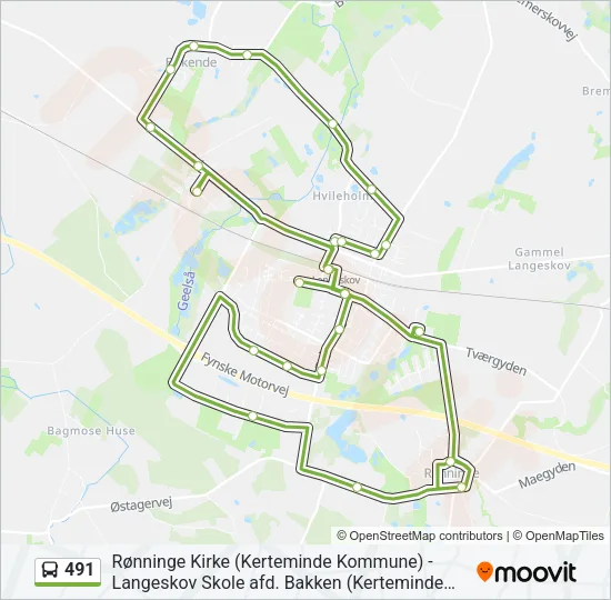 491 Bus Line Map
