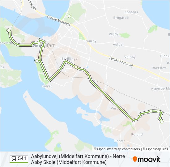 541 bus Line Map