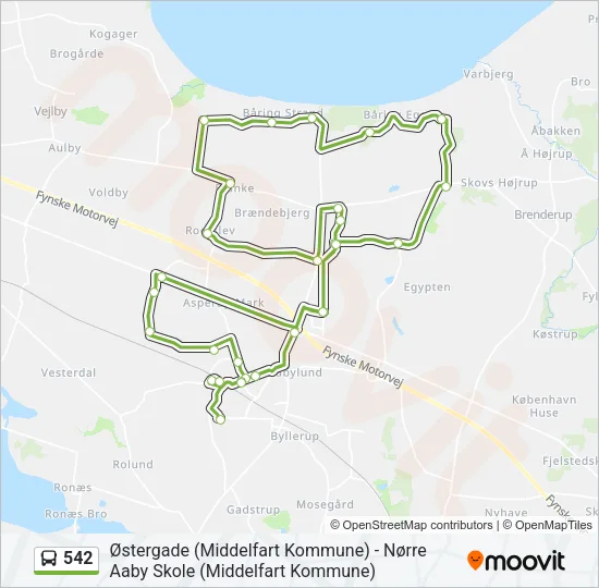 542 Bus Line Map