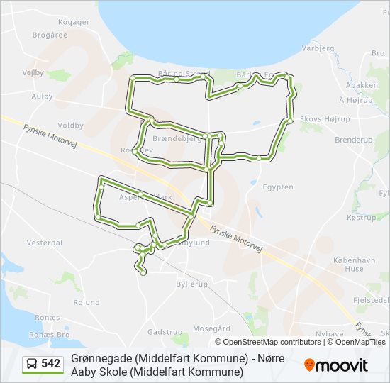 542 bus Line Map