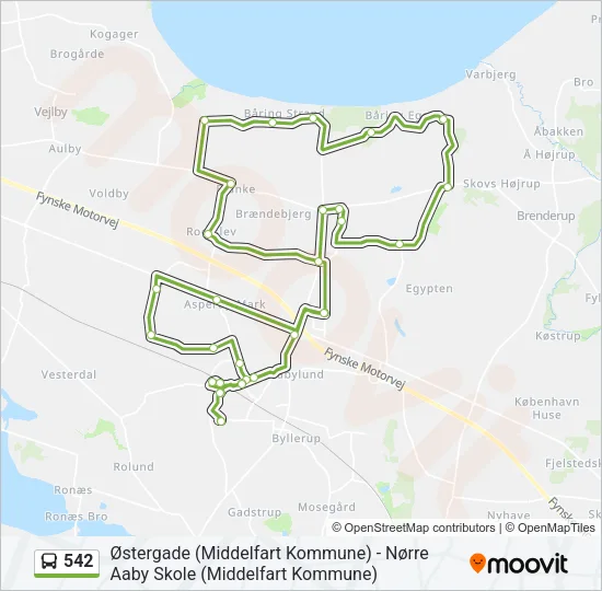 542 Bus Line Map