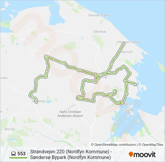 553 Bus Line Map
