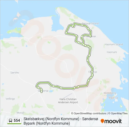 554 Bus Line Map
