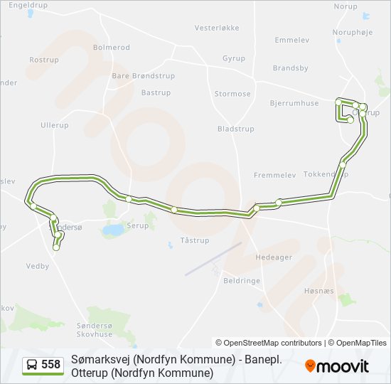 558 bus Line Map