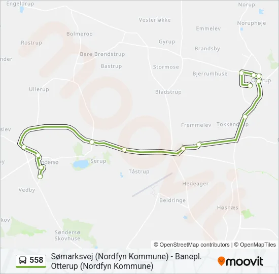 558 Bus Line Map