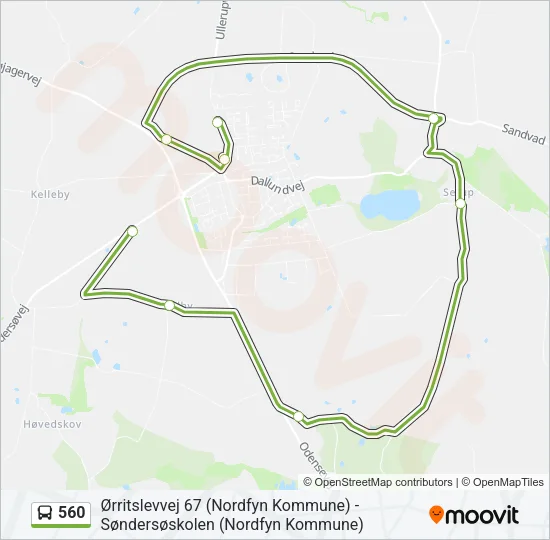 560 Bus Line Map