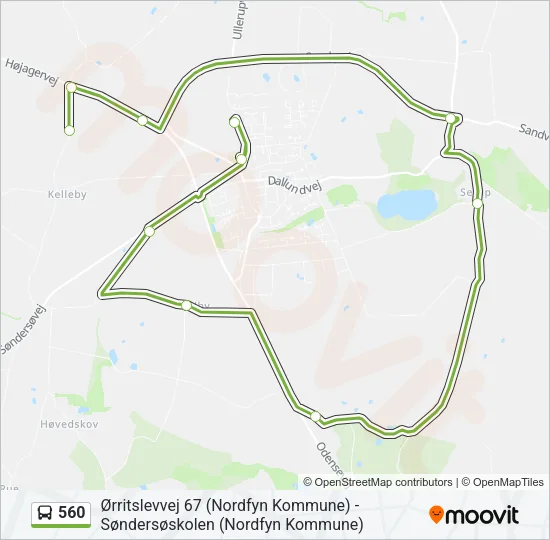 560 Bus Line Map