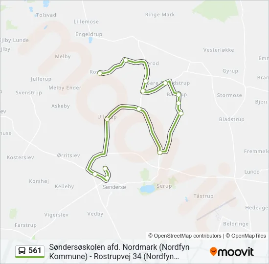 561 Bus Line Map
