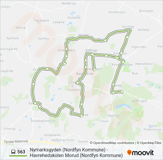 563 Bus Line Map