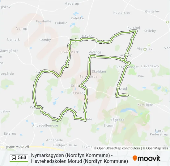 563 Bus Line Map