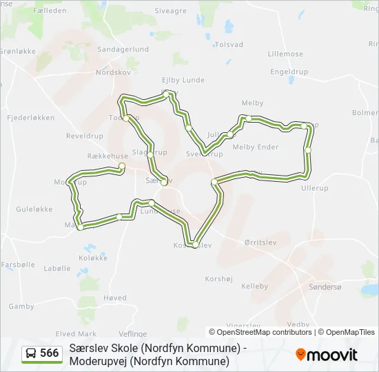 566 Bus Line Map