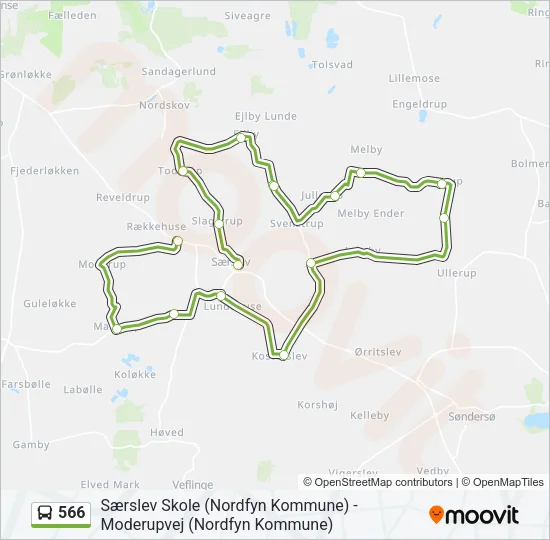 566 Bus Line Map