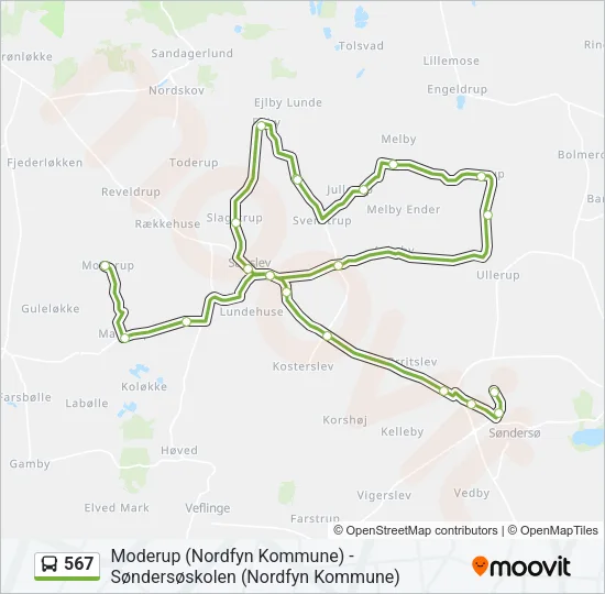 567 Bus Line Map
