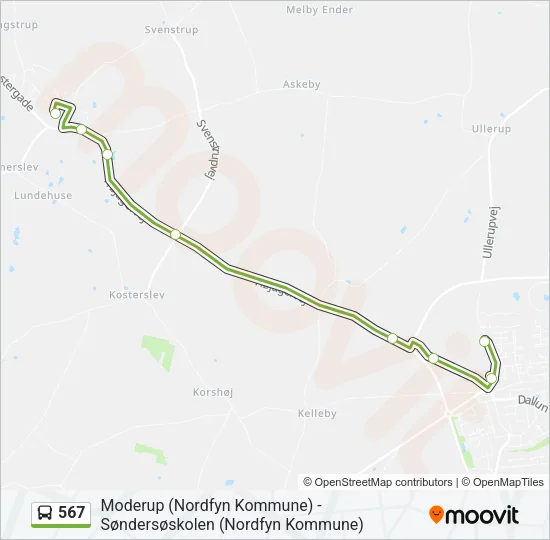 567 Bus Line Map