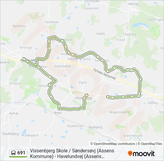 691 Bus Line Map