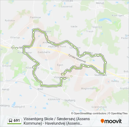 691 Bus Line Map