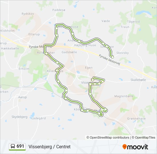 691 bus Line Map