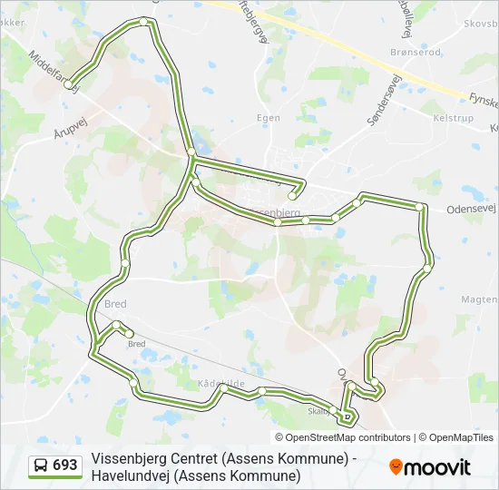 693 Bus Line Map