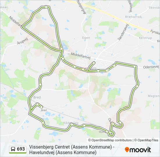 693 Bus Line Map