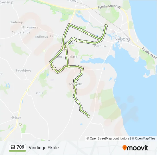 709 Bus Line Map