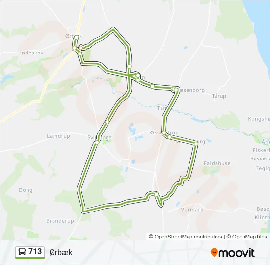 713 Bus Line Map