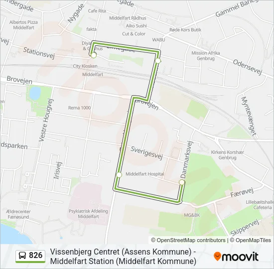 826 Bus Line Map