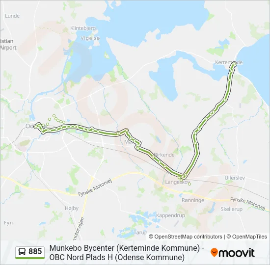 885 Bus Line Map